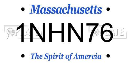 1NHN76 Massachusetts License Plate