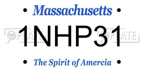 1NHP31 Massachusetts License Plate