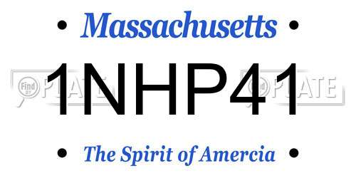 1NHP41 Massachusetts License Plate