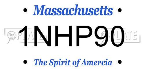 1NHP90 Massachusetts License Plate