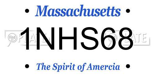 1NHS68 Massachusetts License Plate