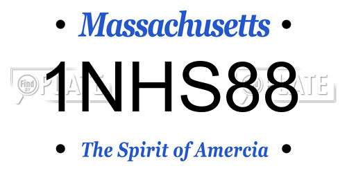 1NHS88 Massachusetts License Plate