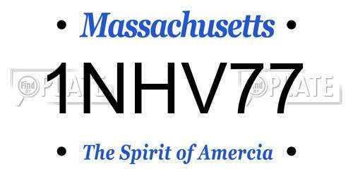 1NHV77 Massachusetts License Plate