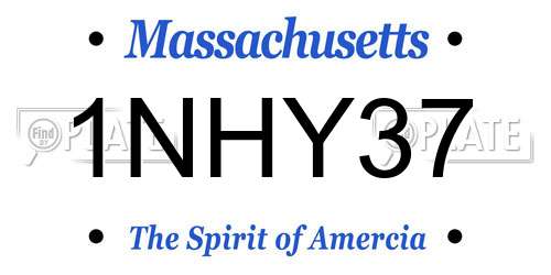 1NHY37 Massachusetts License Plate