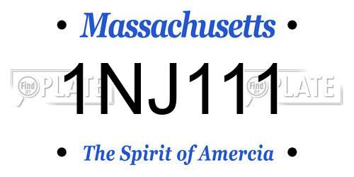 1NJ111 Massachusetts License Plate