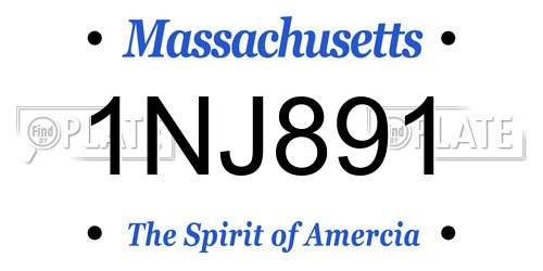 1NJ891 Massachusetts License Plate