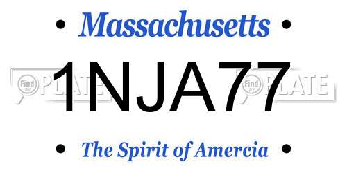 1NJA77 Massachusetts License Plate