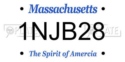 1NJB28 Massachusetts License Plate