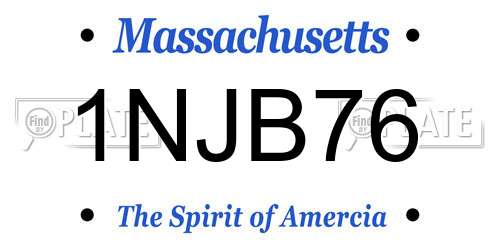 1NJB76 Massachusetts License Plate