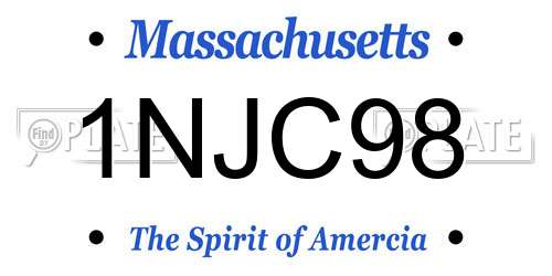 1NJC98 Massachusetts License Plate