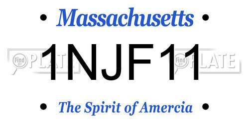 1NJF11 Massachusetts License Plate