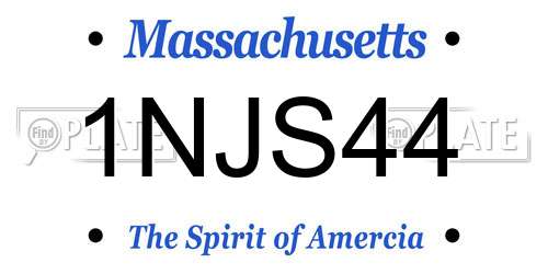 1NJS44 Massachusetts License Plate