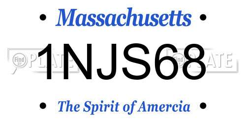 1NJS68 Massachusetts License Plate