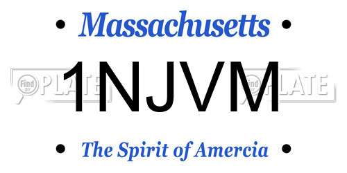 1NJVM Massachusetts License Plate