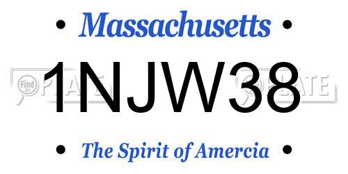 1NJW38 Massachusetts License Plate