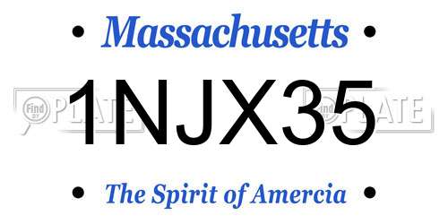 1NJX35 Massachusetts License Plate