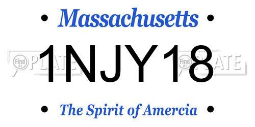 1NJY18 Massachusetts License Plate