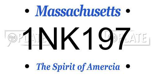 1NK197 Massachusetts License Plate