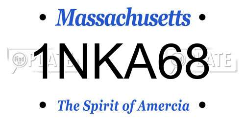 1NKA68 Massachusetts License Plate