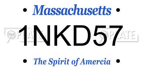 1NKD57 Massachusetts License Plate