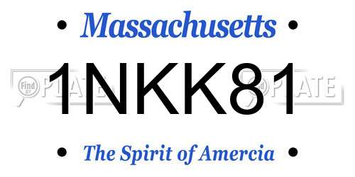 1NKK81 Massachusetts License Plate