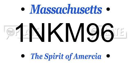 1NKM96 Massachusetts License Plate