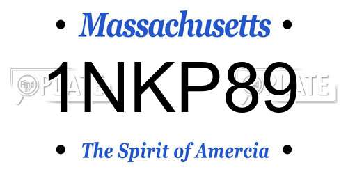 1NKP89 Massachusetts License Plate