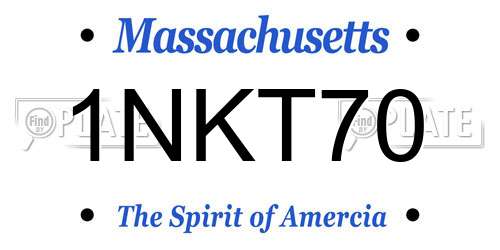 1NKT70 Massachusetts License Plate