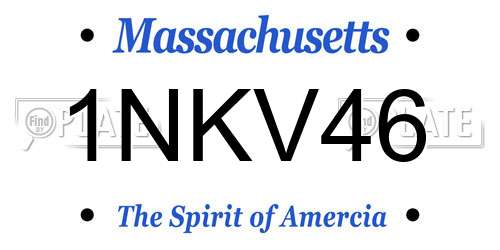 1NKV46 Massachusetts License Plate