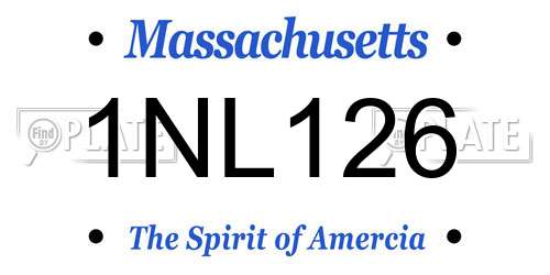 1NL126 Massachusetts License Plate