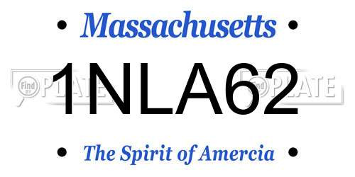 1NLA62 Massachusetts License Plate