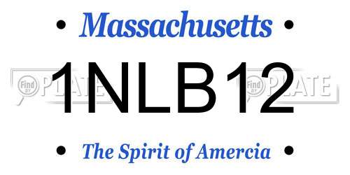 1NLB12 Massachusetts License Plate
