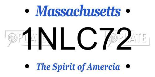 1NLC72 Massachusetts License Plate