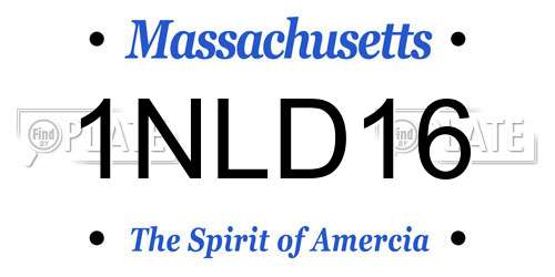 1NLD16 Massachusetts License Plate