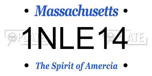 1NLE14 Massachusetts License Plate