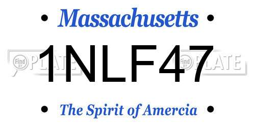 1NLF47 Massachusetts License Plate