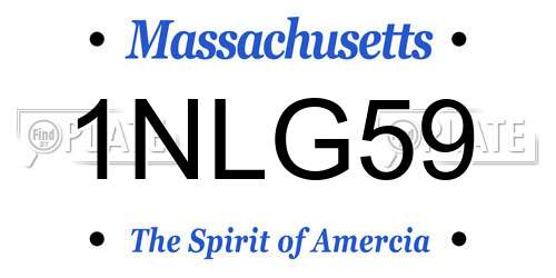1NLG59 Massachusetts License Plate