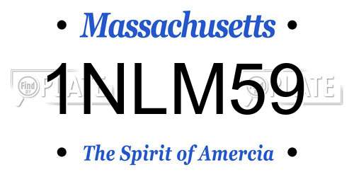 1NLM59 Massachusetts License Plate