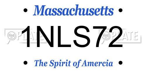 1NLS72 Massachusetts License Plate