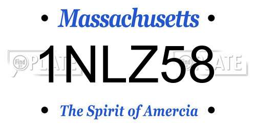 1NLZ58 Massachusetts License Plate
