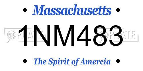 1NM483 Massachusetts License Plate
