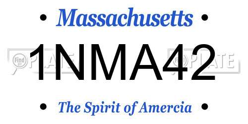 1NMA42 Massachusetts License Plate