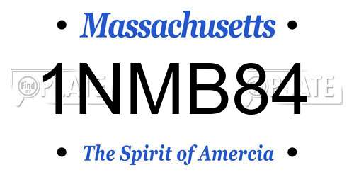 1NMB84 Massachusetts License Plate