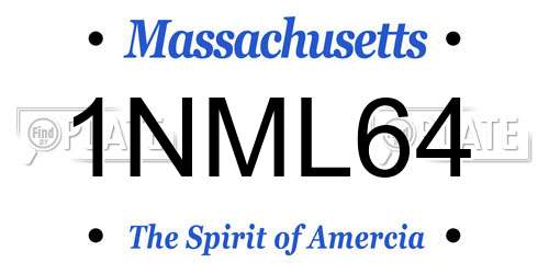 1NML64 Massachusetts License Plate