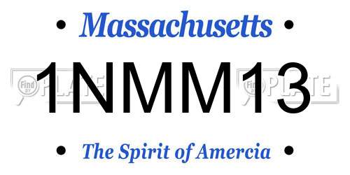 1NMM13 Massachusetts License Plate