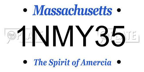 1NMY35 Massachusetts License Plate