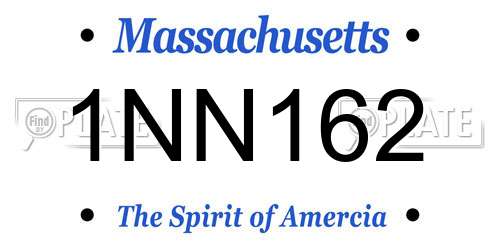 1NN162 Massachusetts License Plate
