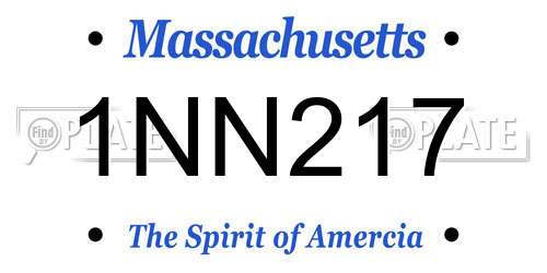 1NN217 Massachusetts License Plate