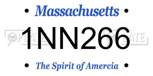 1NN266 Massachusetts License Plate