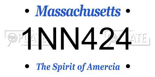 1NN424 Massachusetts License Plate